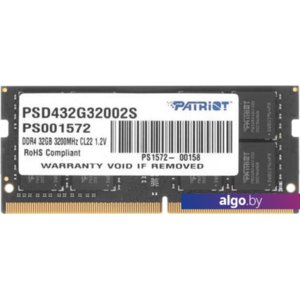 Оперативная память Patriot Signature Line 32GB DDR4 SODIMM PSD432G32002S