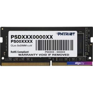 Оперативная память Patriot Signature Line 4GB DDR4 SODIMM PC4-21300 PSD44G266641S