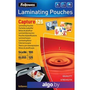 Пленка для ламинирования Fellowes Glossy Polyester Pouches 86x54 мм, 125 мкм, 100 л