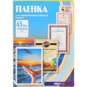 Пленка для ламинирования Office-Kit глянцевая A5 60 мкм 100 шт PLP10120