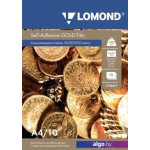 Самоклеящаяся пленка Lomond Self-Adhesive Golg Film A4 10 листов 1703471