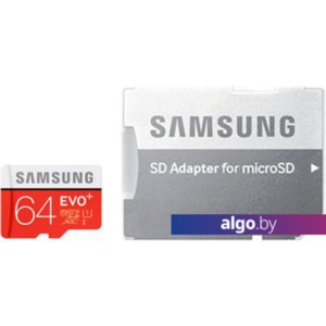 Карта памяти Samsung EVO+ microSDXC 64GB + адаптер (MB-MC64DA)