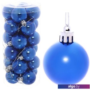 Елочная игрушка Серпантин Глянец шар 4 см 24 шт (синий) 201-0622