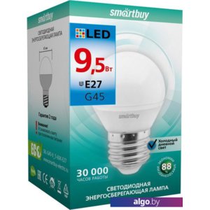 Светодиодная лампа SmartBuy G45 E27 9.5 Вт 6000 К [SBL-G45-9_5-60K-E27]