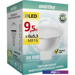 Светодиодная лампа SmartBuy MR16 GU5.3 9.5 Вт 3000 К [SBL-GU5_3-9_5-30K]