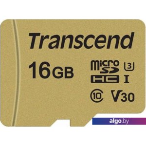 Карта памяти Transcend microSDHC 500S 16GB + адаптер