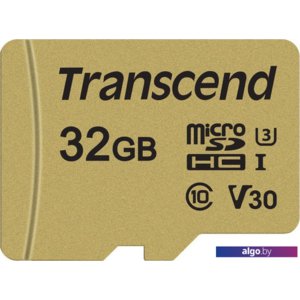 Карта памяти Transcend microSDHC 500S 32GB+ адаптер