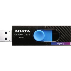 USB Flash A-Data UV320 128GB (черный/голубой)