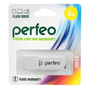 USB Flash Perfeo C10 8GB (белый) [PF-C10W008]