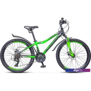 Велосипед Stels Navigator 410 MD 24 21-sp V010 р.12 2021 (черный/зеленый)