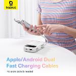 Внешний аккумулятор Baseus Qpow2 Dual-Cable Digital Display Fast Charge Power Bank 22.5W 20000mAh (голубой) Внешний аккумулятор Baseus Qpow2 Dual-Cable Digital Display Fast Charge Power Bank 22.5W 20000mAh (голубой)