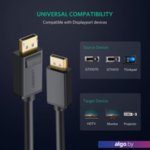 Кабель Ugreen DP102 10244 DisplayPort 1.2 - DisplayPort 1.2 (1 м, черный) Кабель Ugreen DP102 10244 DisplayPort 1.2 - DisplayPort 1.2 (1 м, черный)
