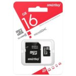 Карта памяти Smart Buy microSDHC (Class 4) 16 Гб + SD адаптер (SB16GBSDCL4-01) Карта памяти Smart Buy microSDHC (Class 4) 16 Гб + SD адаптер (SB16GBSDCL4-01)