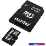 Карта памяти Smart Buy microSDHC SB16GBSDCL10-01LE 16GB (с адаптером) Карта памяти Smart Buy microSDHC SB16GBSDCL10-01LE 16GB (с адаптером)